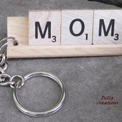 MOM Scrabble Tile Keychain